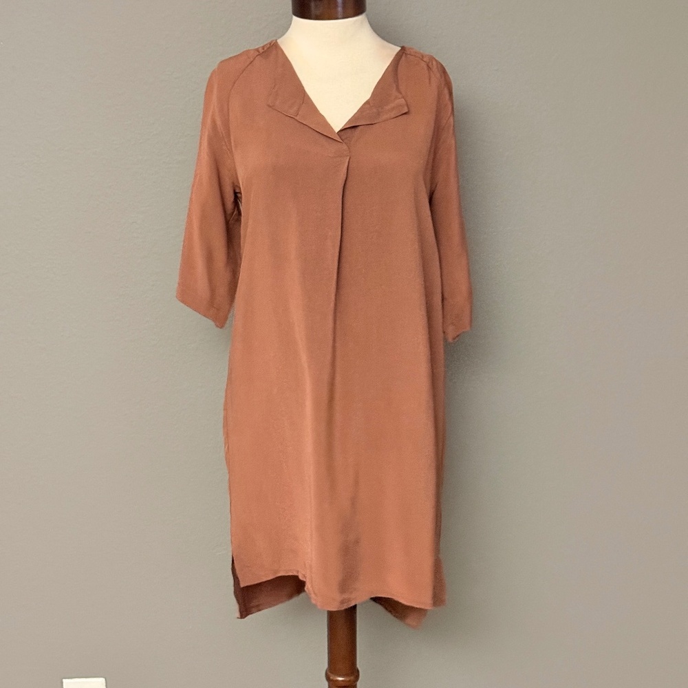 Humanoid Bruun Brown Pecan Oversized Tunic Dress Sz S Fall Designer